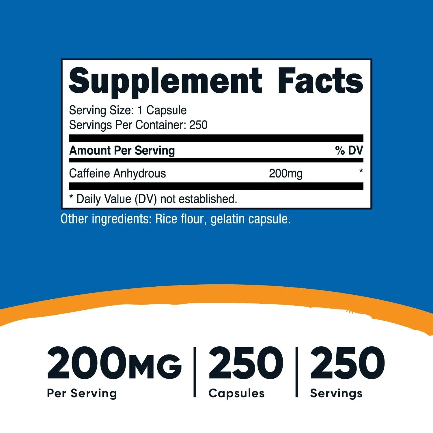 Nutricost Caffeine Pills 200mg per Serving 250 Caps