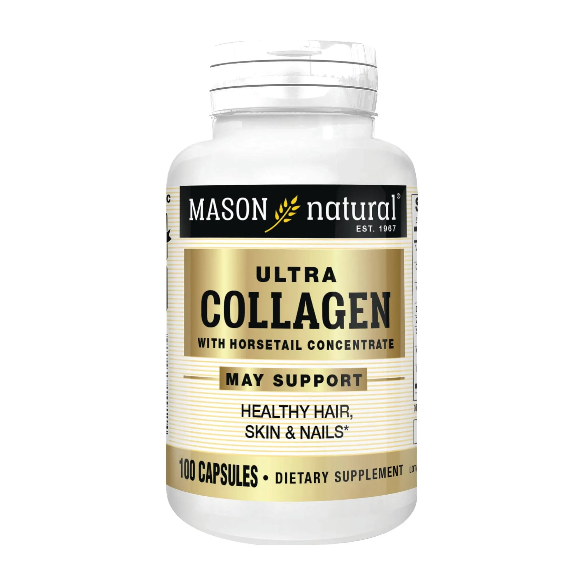 Mason Natural Ultra Collagen with Horsetail Concentrate - Supports Healthy Hair, Skin & Nails, Premium Beauty Supplement, 100 Capsules