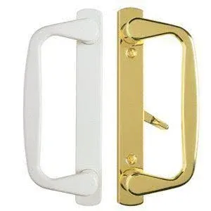 Rockwell Security Aspen Sliding Door Handle in White and Polished Brass Finish ...