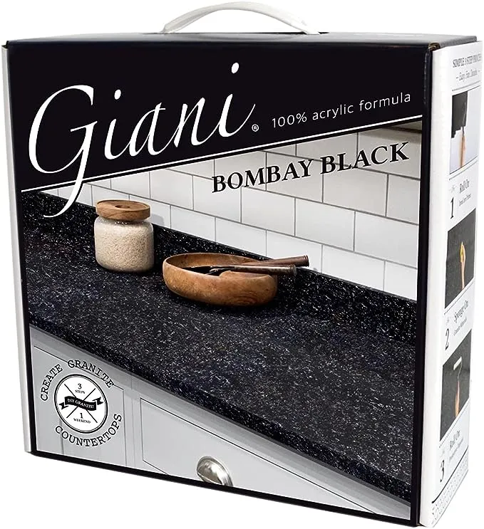 Giani Granite Countertop Paint Kit 2.0-100% Acrylic (Bombay Black)