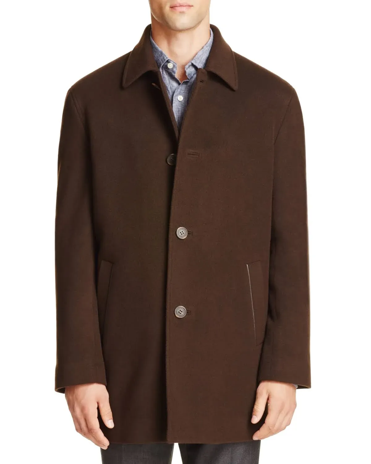 Wool Cashmere Topper Coat In Espresso