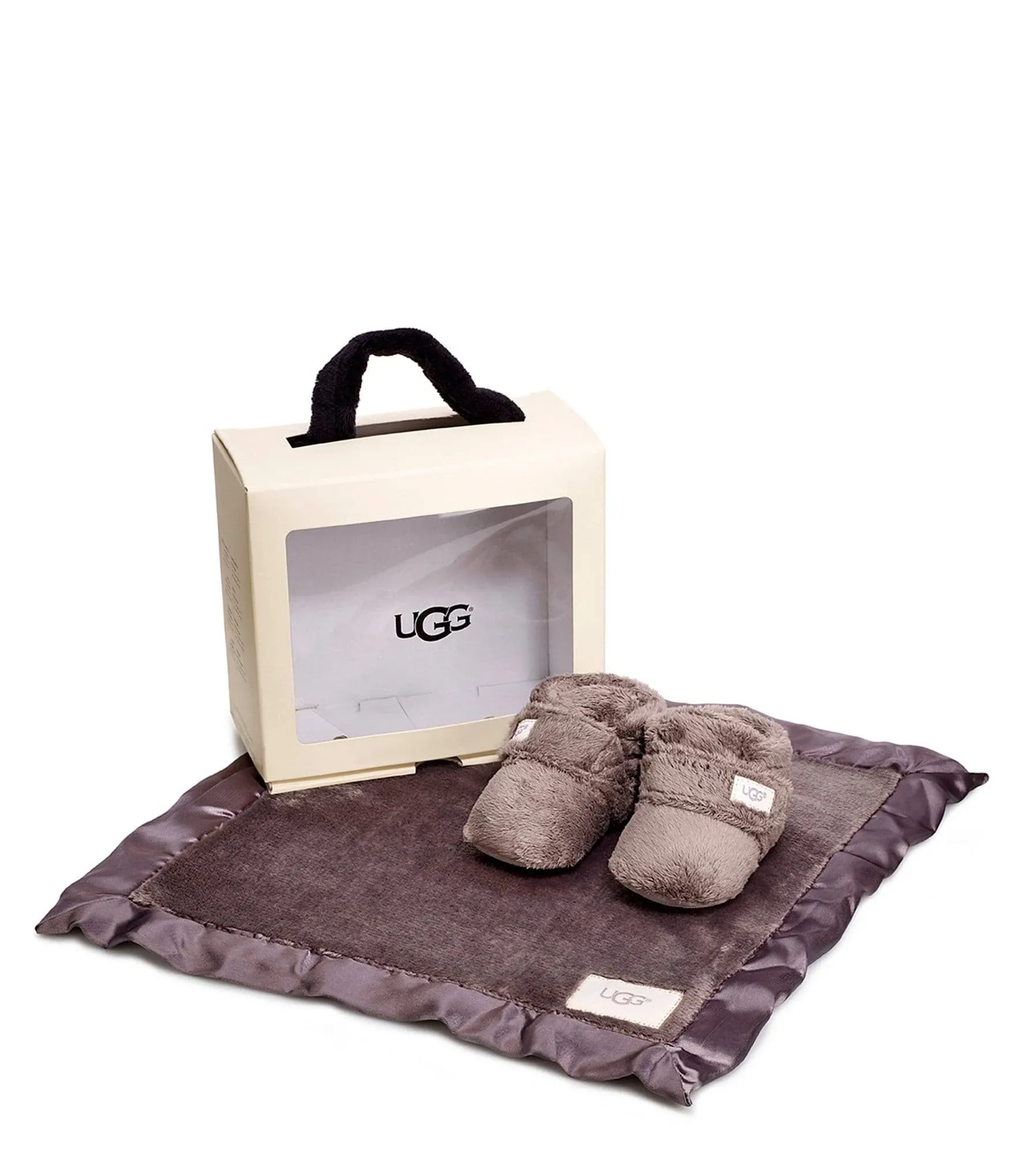 UGG Bixbee Bootie & Lovey Blanket Set Charcoal