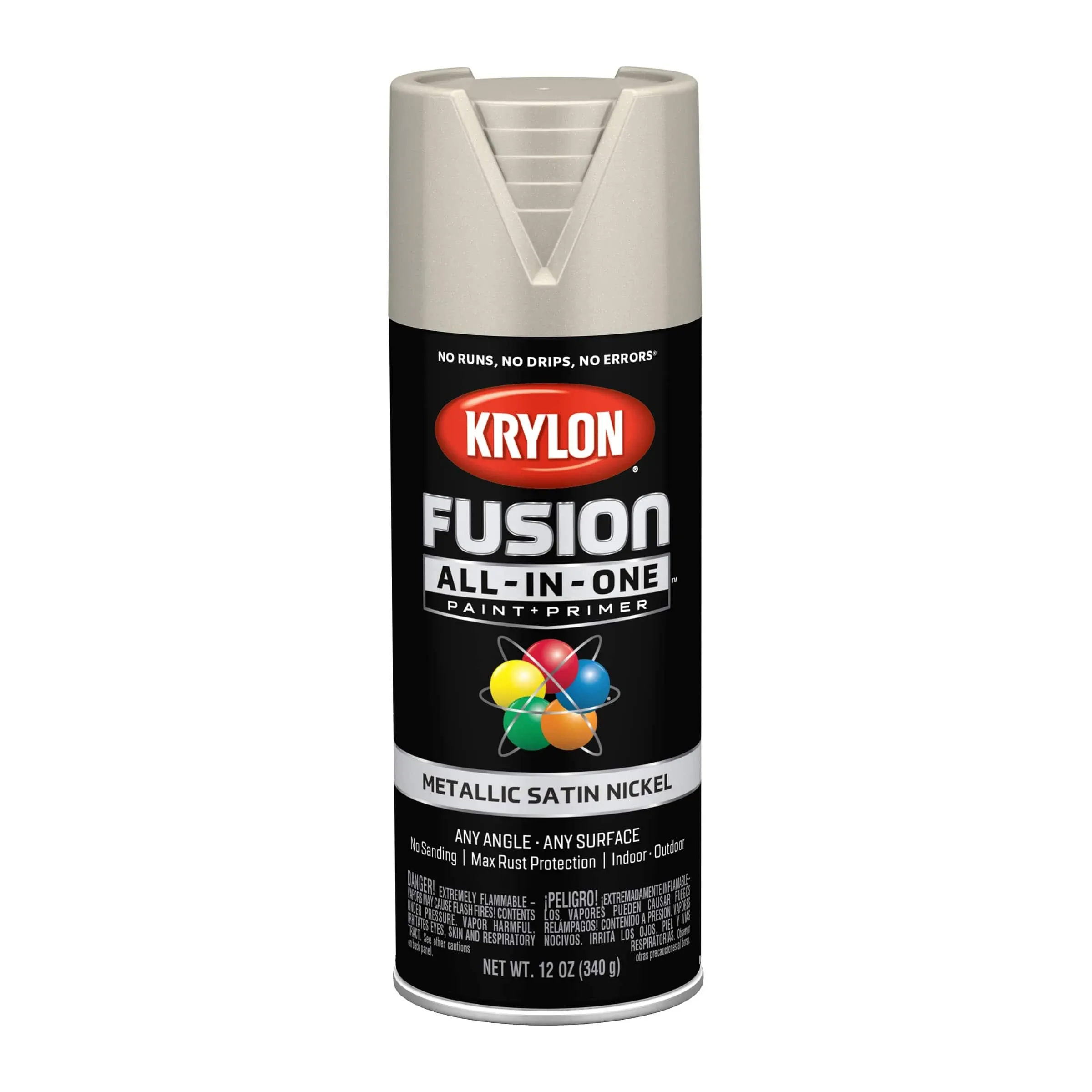 Krylon Fusion All-In-One Spray paint Indoor/Outdoor Use Metallic Satin Nickel