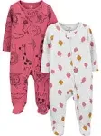 Simple Joys by Carter's Baby Girls' 2-Way Zip Thermal Footed Sleep and Play, Pack of 2