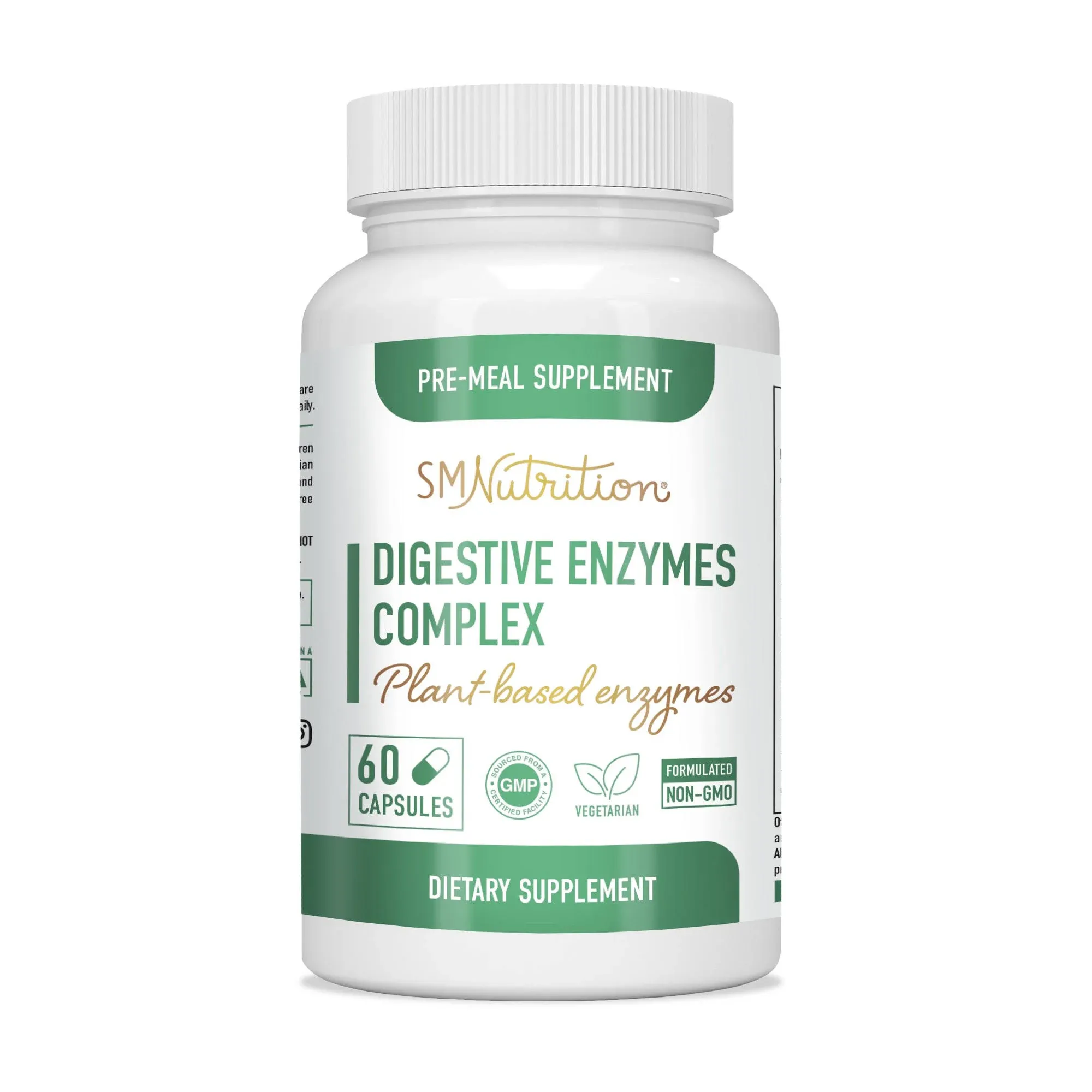 Digestive Enzymes Supplement | Gas & Bloating Relief | Break Down Dairy, Protein, Sugar, & Carbs* | Nutrient & Lactose Absorption, Digestion Support, for Women & Men* | Vegetarian, 60 Capsules