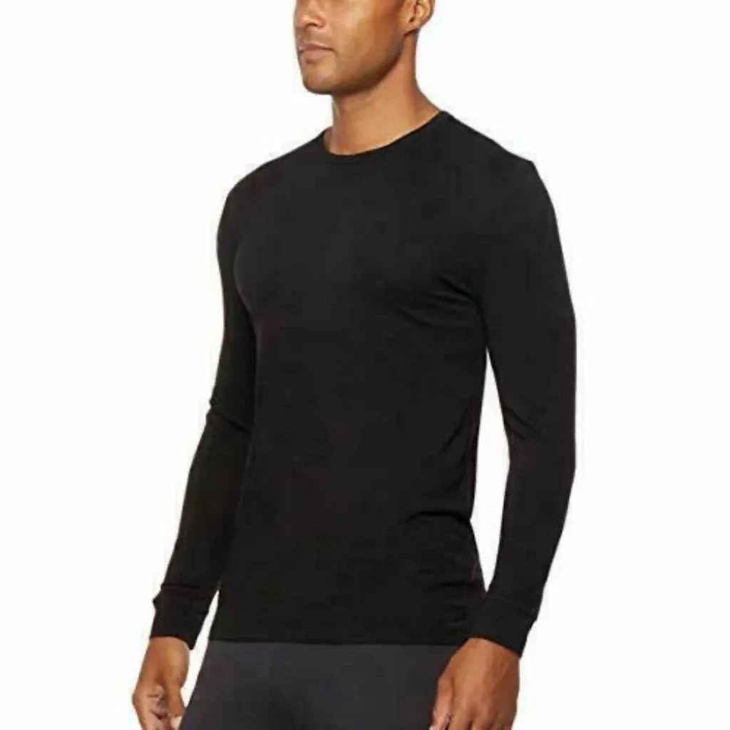 32° DEGREES® Men&#039;s Heat Long Sleeve Crew Neck Tee Black SMALL NWT 1-PACK