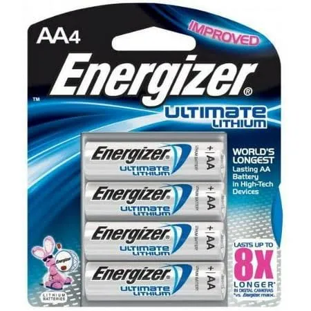 Energizer Ultimate Lithium AA Batteries, 8 Pack