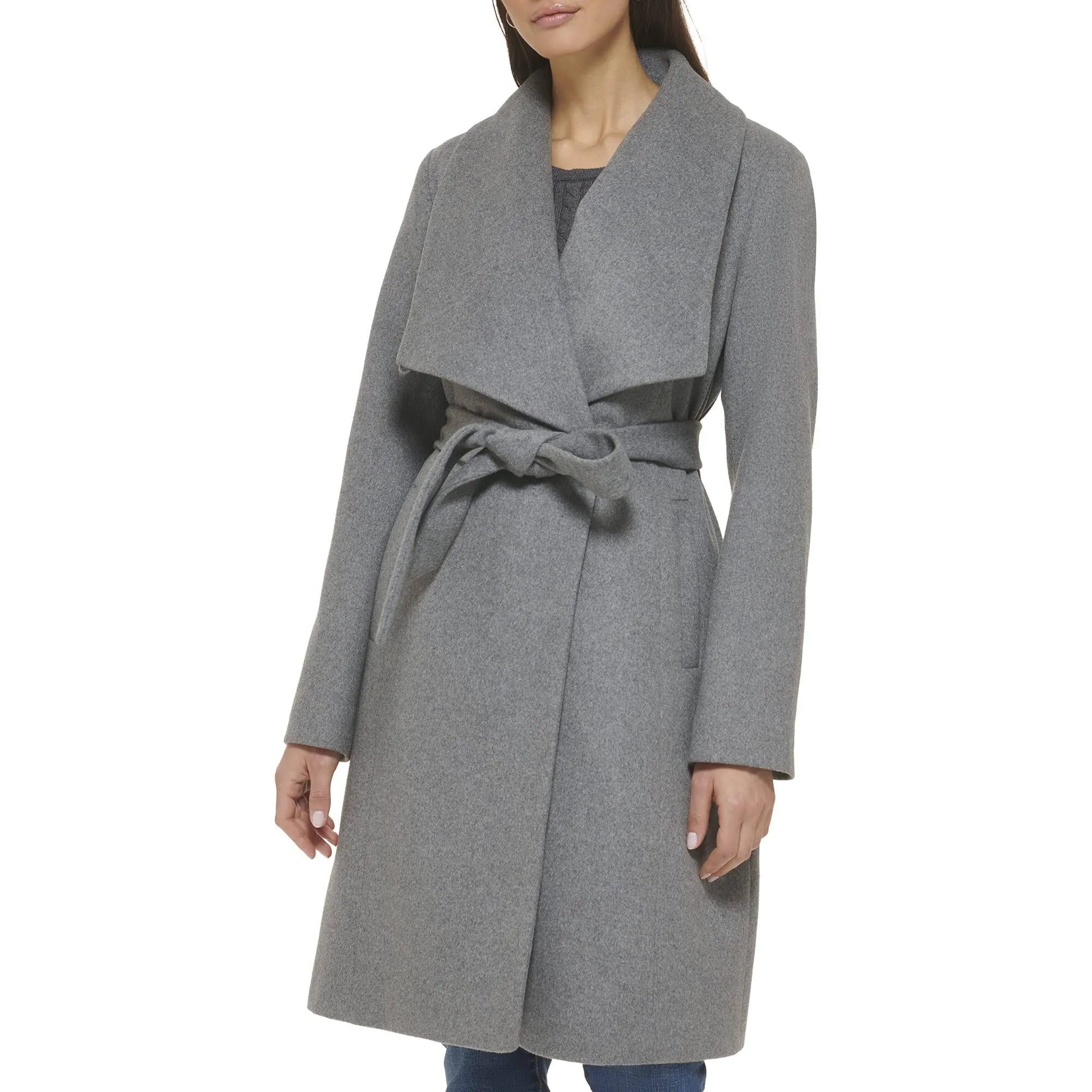 Cole Haan Women's Wool-Blend Wrap Coat