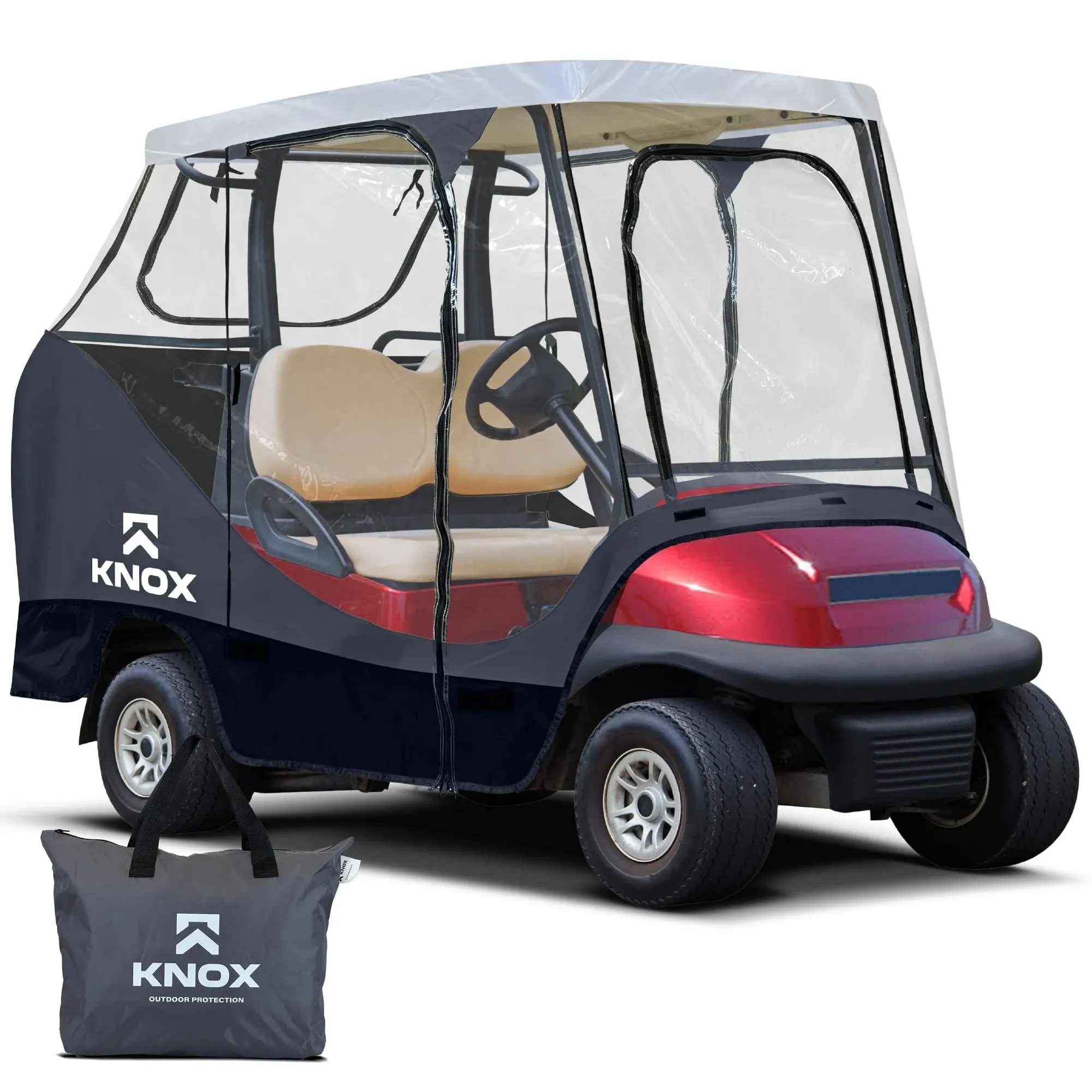 North East Harbor Waterproof Superior Black and Transparent Golf Cart Cover ...