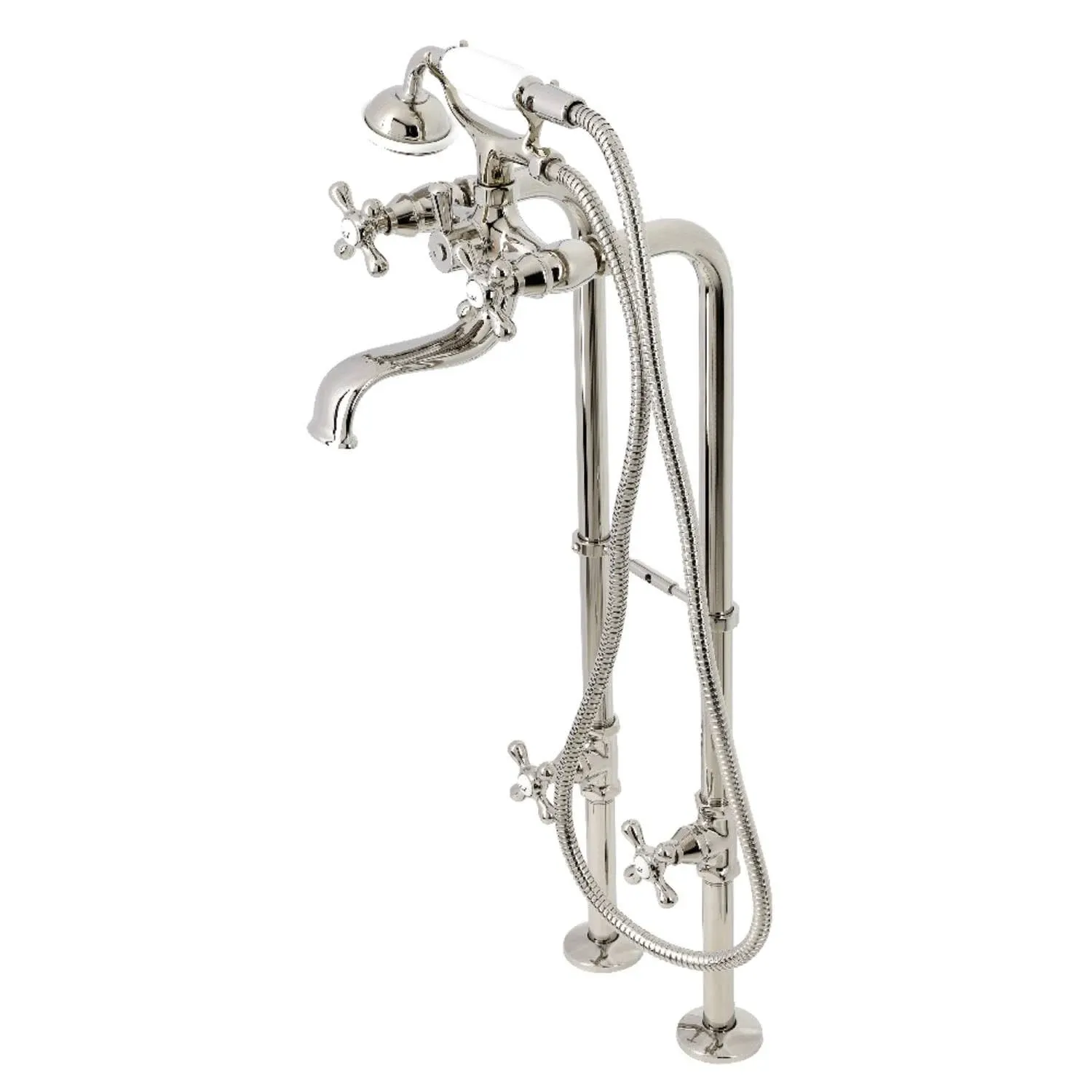 Kingston Brass CCK226K6 Freestanding Clawfoot Tub Faucet Package with Supply Line ...