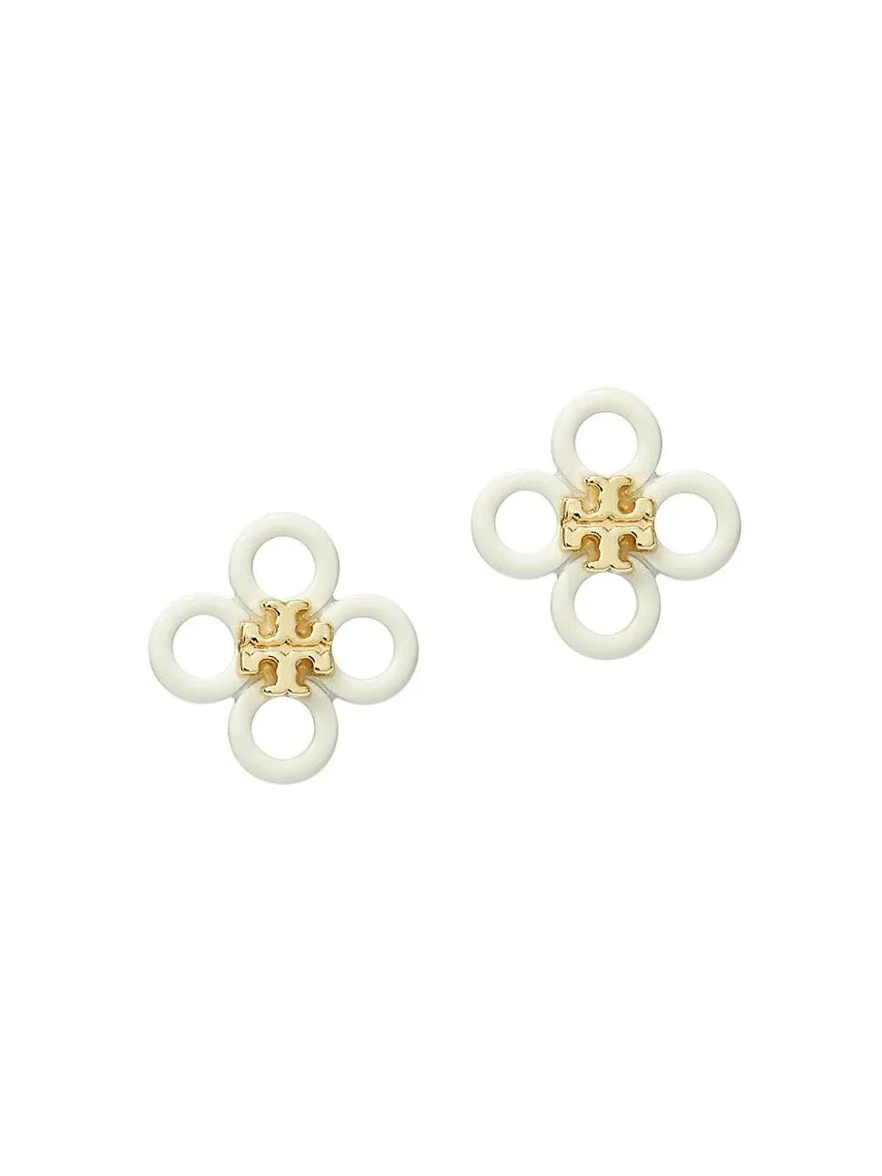 Tory Burch Small Kira Clover Enamel Stud Earrings