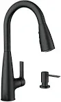 Moen 87627EWBL Haelyn Touchless Single-Handle Pull-Down Sprayer Kitchen Faucet with Motionsense Wave and Power Clean in Matte Black