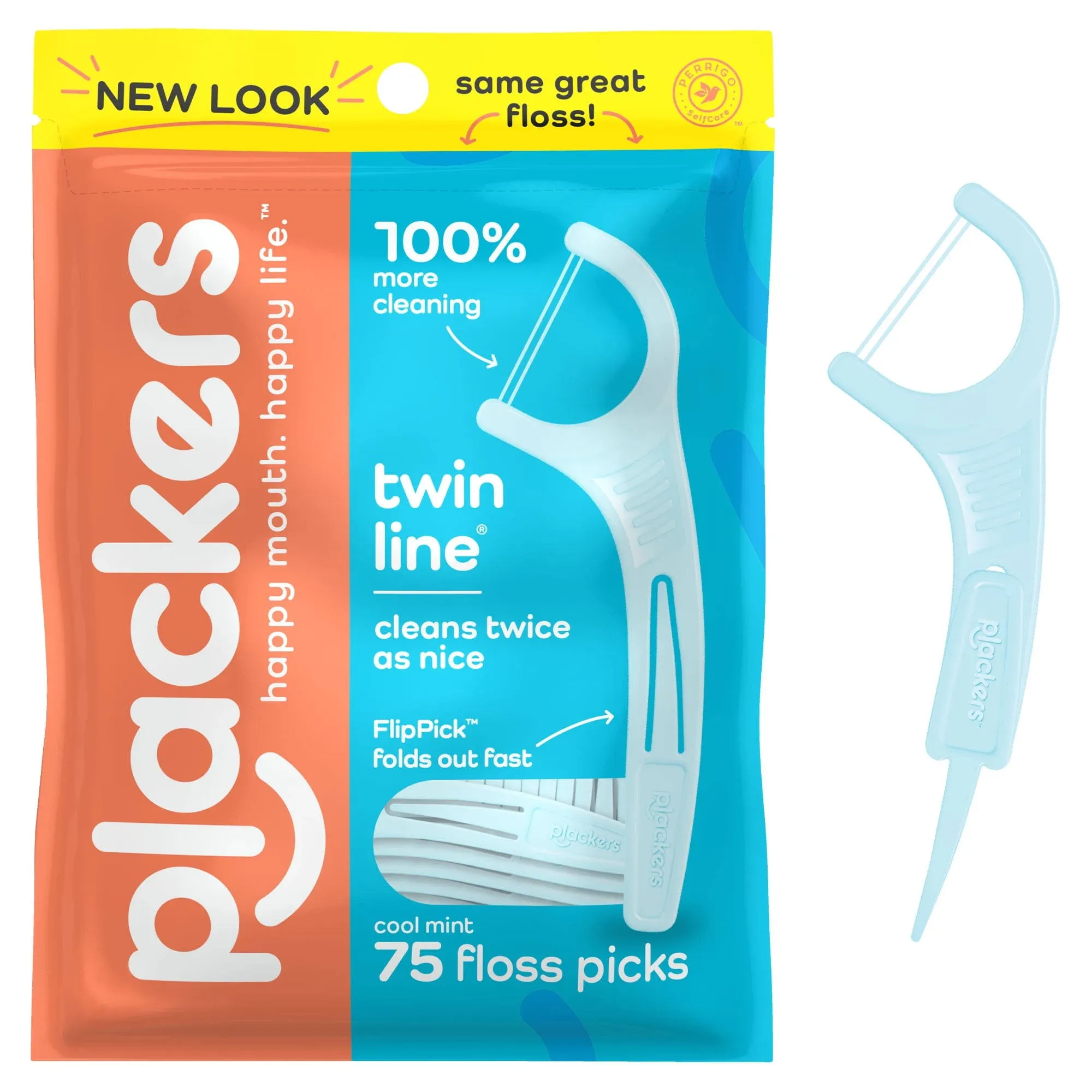 Plackers Dental Flossers Twin-Line, Cool Mint, Advanced Cleaning