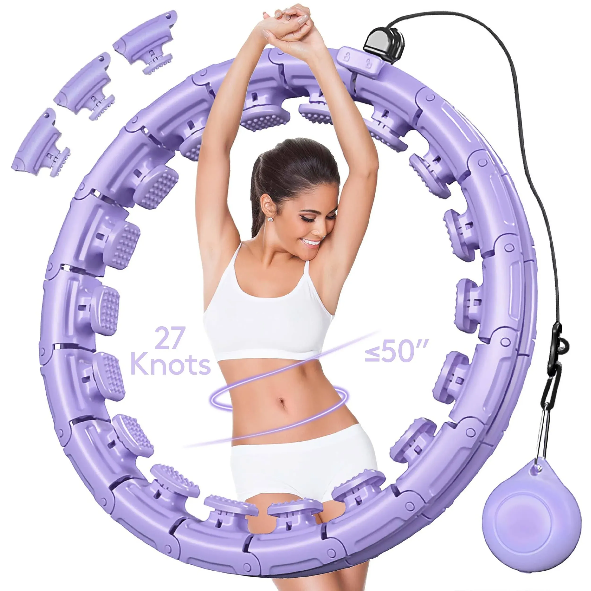 LeAnn L!fe 30/12 Knots Magnetic Lock Smart Weighted Hula Hoop for Adults Weight Loss, Infinity Hoop Plus size, Children Adult Home Outdoors, Fitness