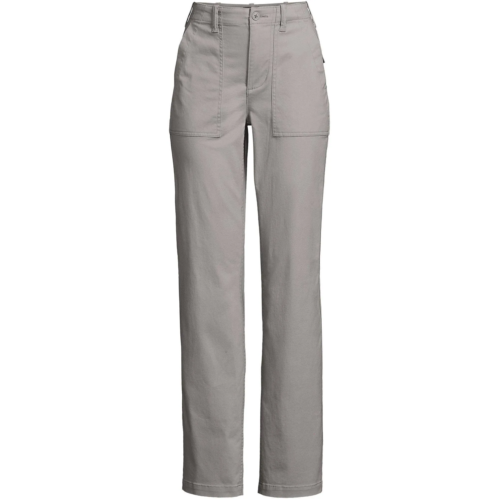 Lands' End Women's Petite High Rise Chino Utility Straight Leg Pants - 16 - Cameo ...