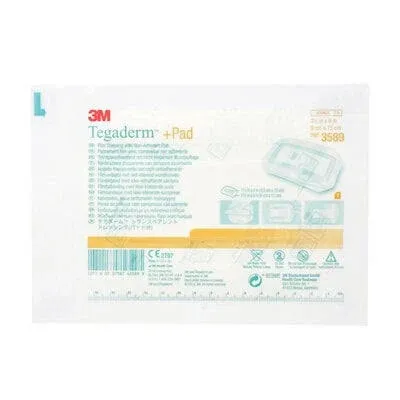 Case of  100 3M Tegaderm +Pad Sterile Film Dressing Pads 3 1/2X6 Exp 2024 # 3589