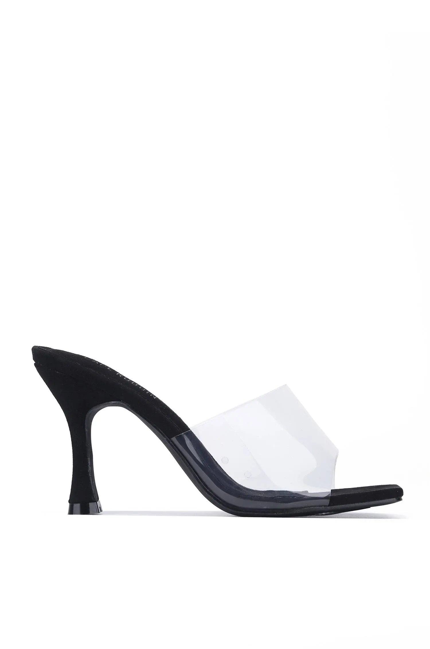 Cape Robbin Veja Better Luck Stiletto Sandal Black Clear Mule 6 / Black