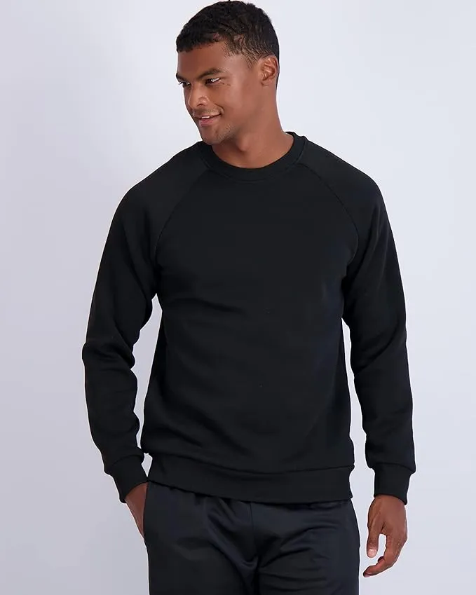 Real Essentials 3 Pack: Men's Soft Plush Fleece Crewneck Sweatshirt - Athletic Pullover Sweater (Available in Big & Tall)