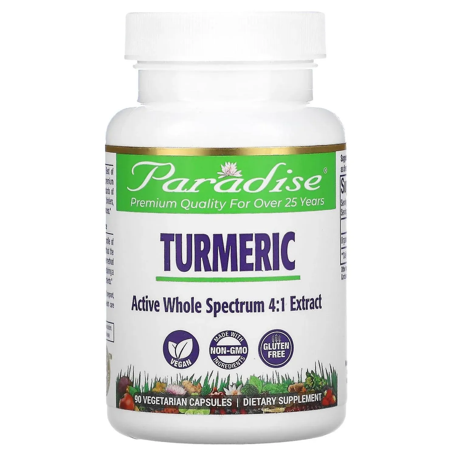 Paradise Herbs - Turmeric - 90 Vegetarian Capsules