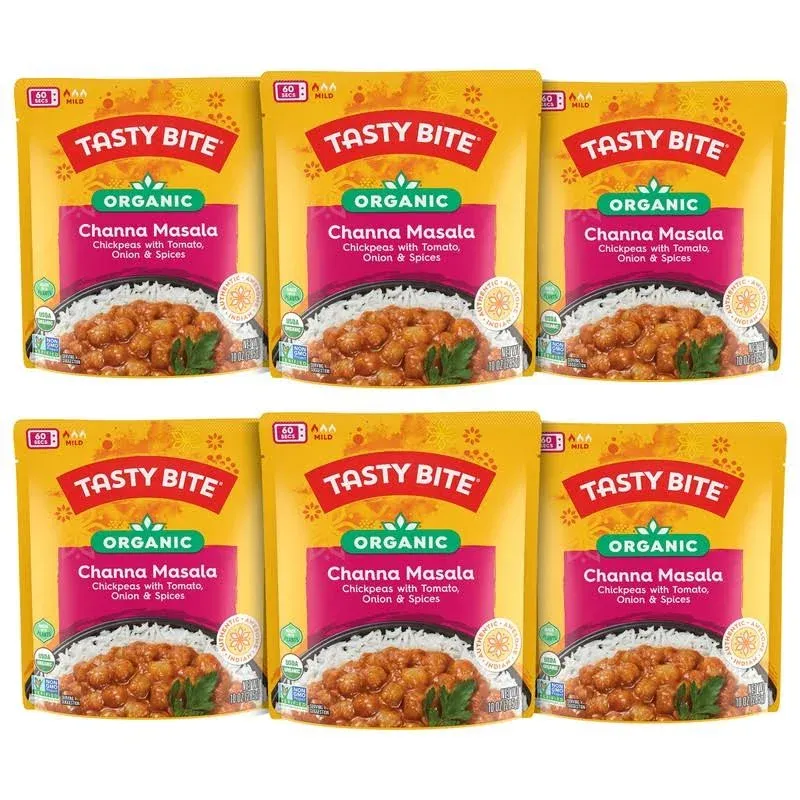 Tasty Bite Organic Channa Masala, 10 Ounce, Pack of 6, Ready to Eat, Microwavable Entree, Vegan & Gluten Free