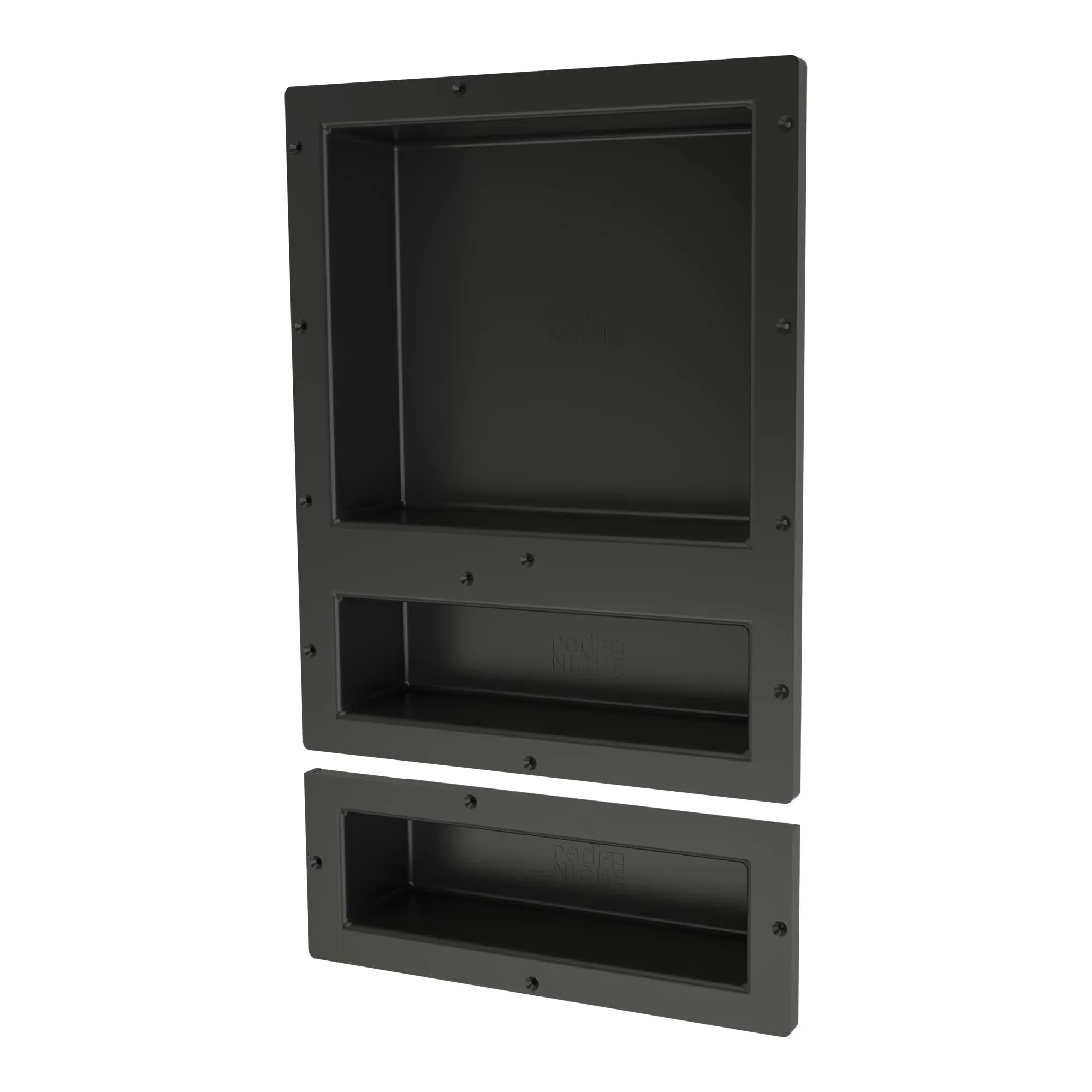 Tile Redi RNT1620D-6 Redi NICHE Triple Recessed Shelf Black