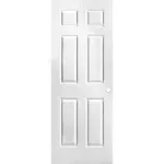 30 in. x 80 in. 6 Panel Textured Hollow Core Primed Composite Interior Door Slab with Bore