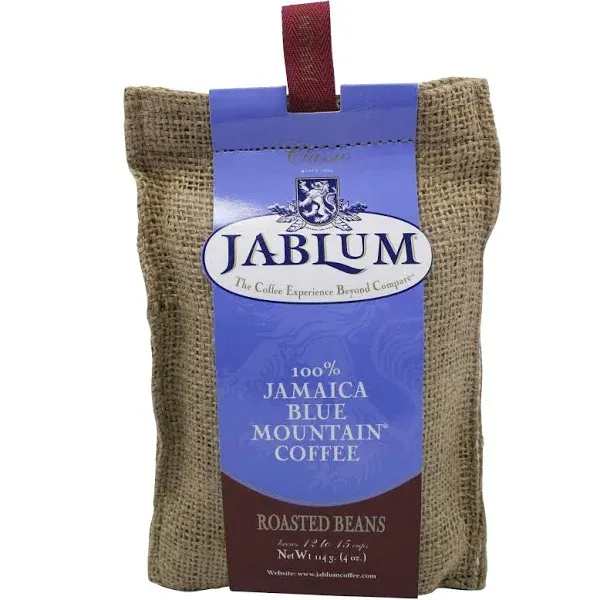 Jablum Jamaica Blue Mountain Coffee, Roasted Whole Bean (4oz)