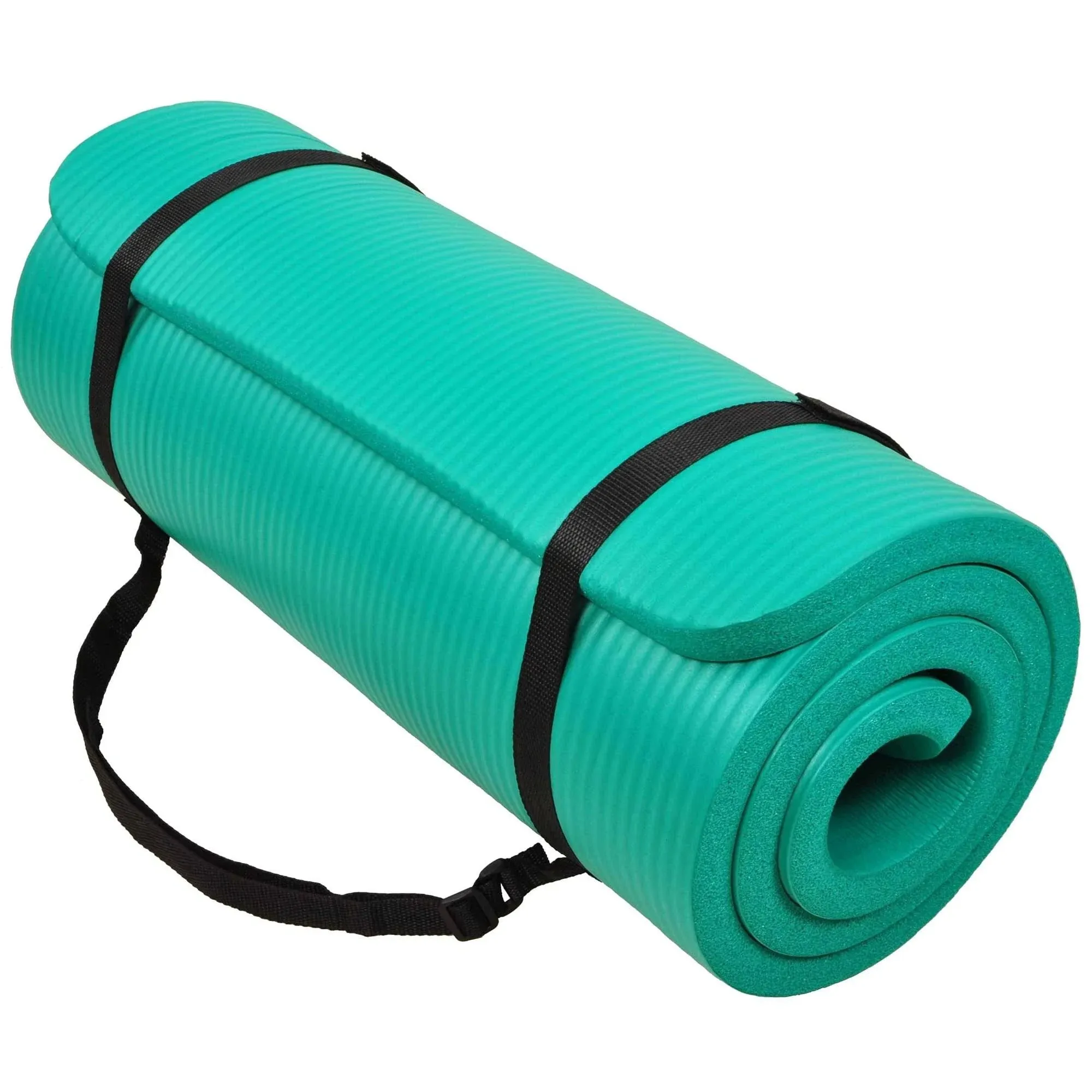 BalanceFrom GoCloud 1" Extra Thick Exercise Yoga Mat with Carrying Strap