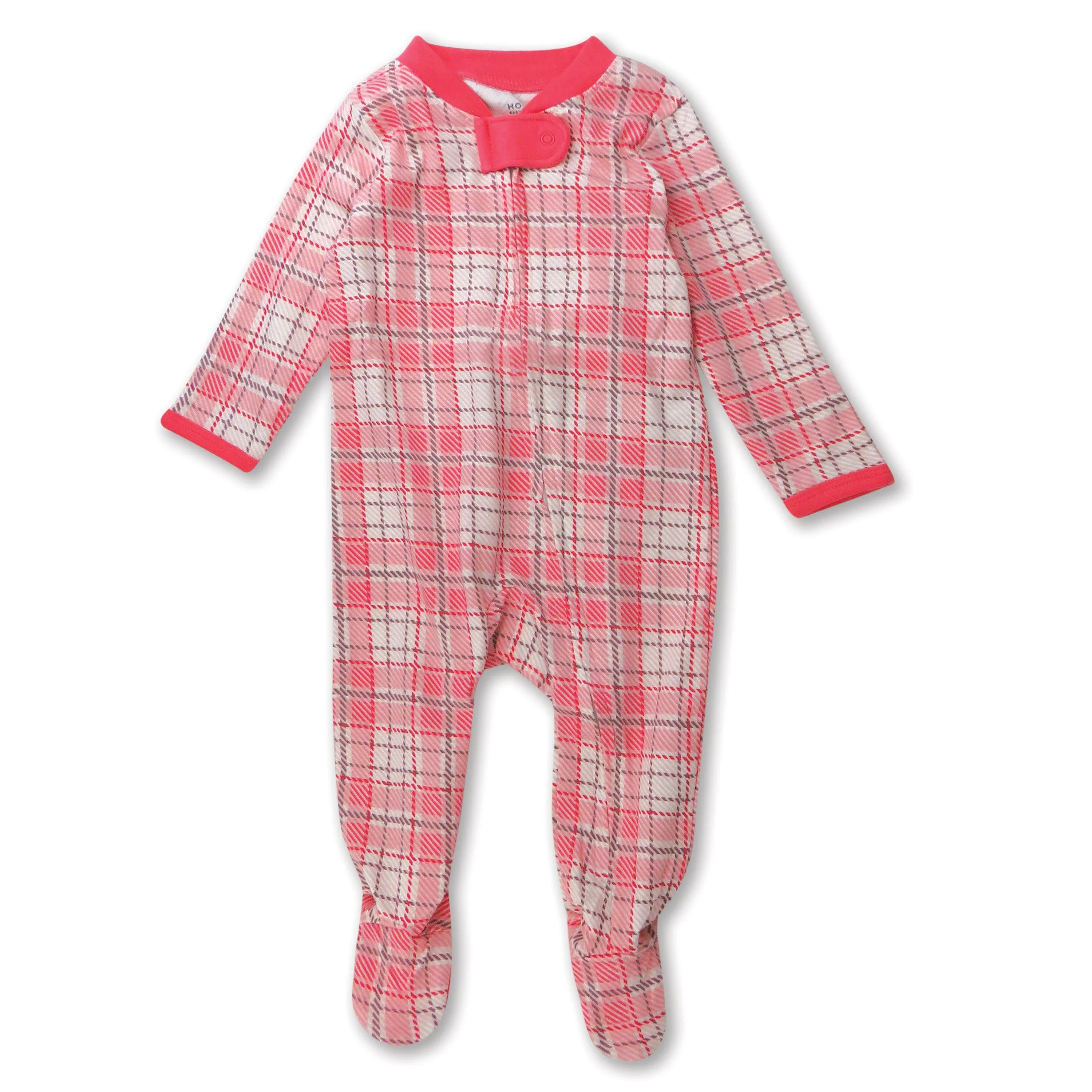 HonestBaby Baby Girls' Sleep and Play Footed Pajamas One-Piece Sleeper Jumpsuit Zip-front Pjs Organic Cotton