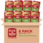 Rice-A-Roni Heat & Eat Rice, Microwave Rice, Quick Cook Rice, Herb & Butter, (8 Pack)