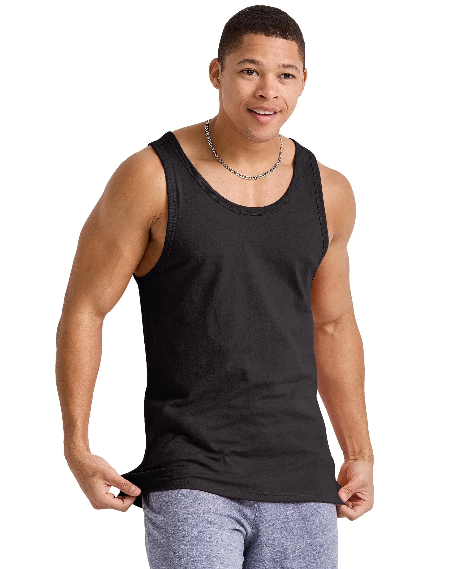 Hanes Originals Men's Tri-Blend Tank Top Black S