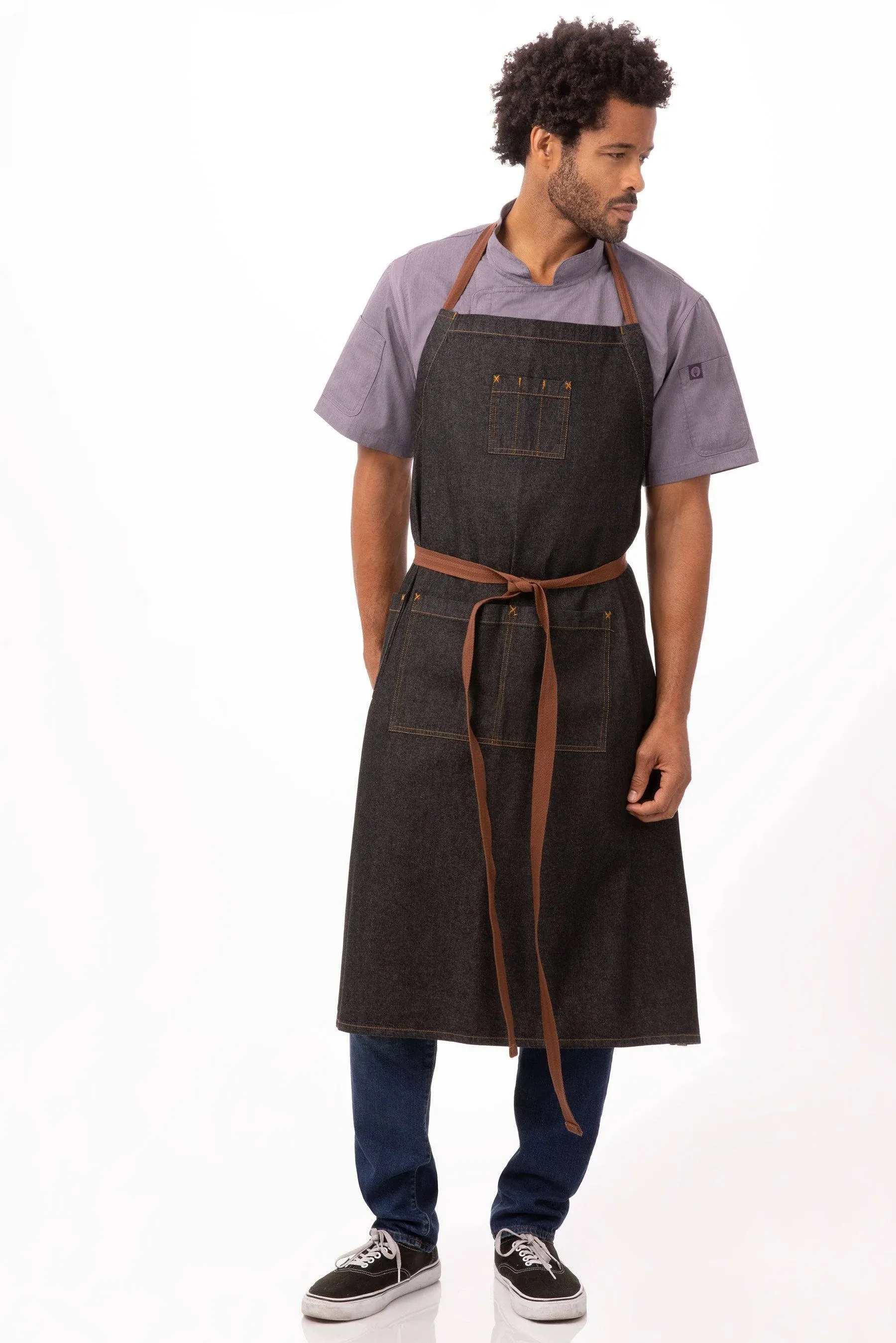 Chef Works Black Memphis Chefs Bib Apron