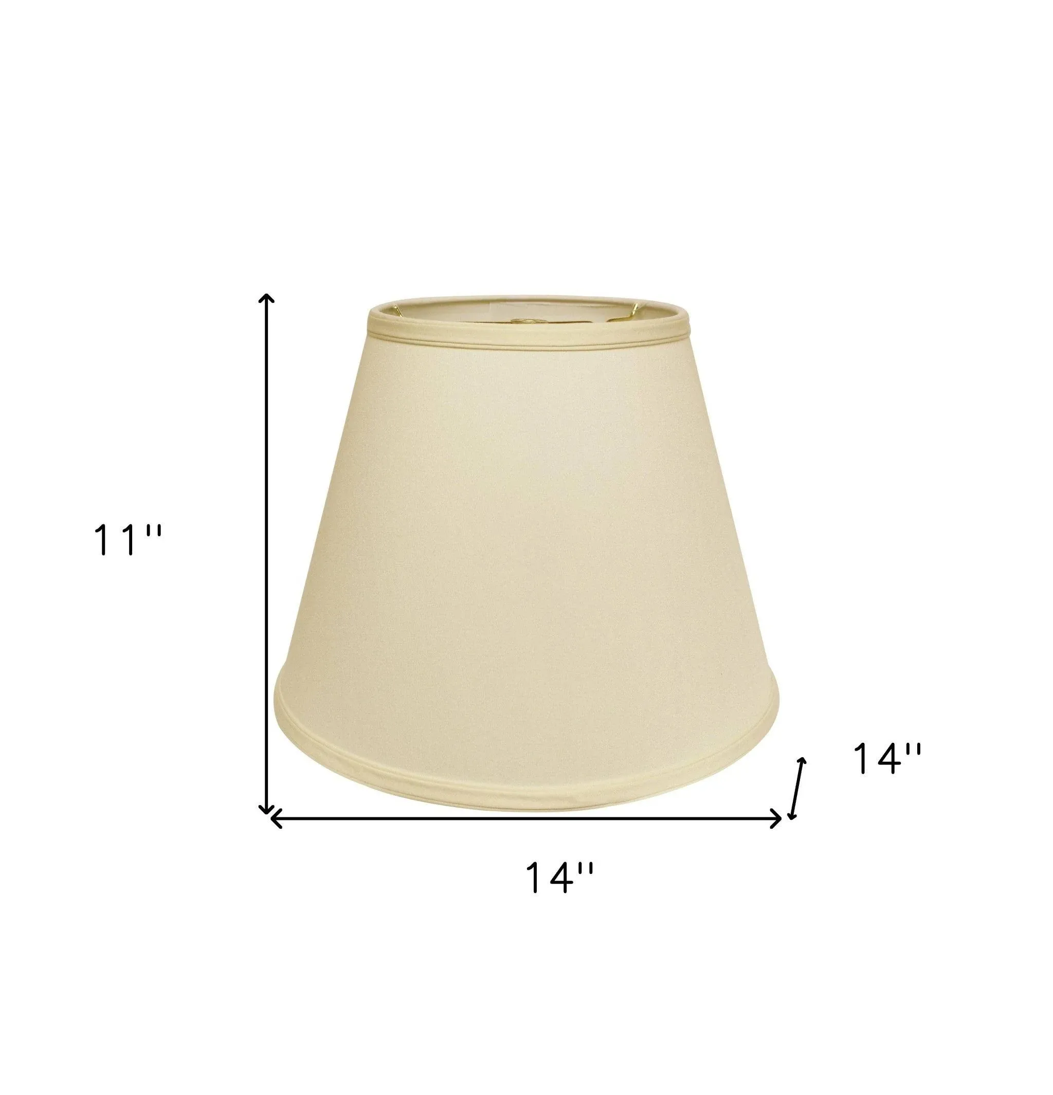 HomeRoots 14" Empire Deep Slanted No Slub Lampshade in Ivory Finish