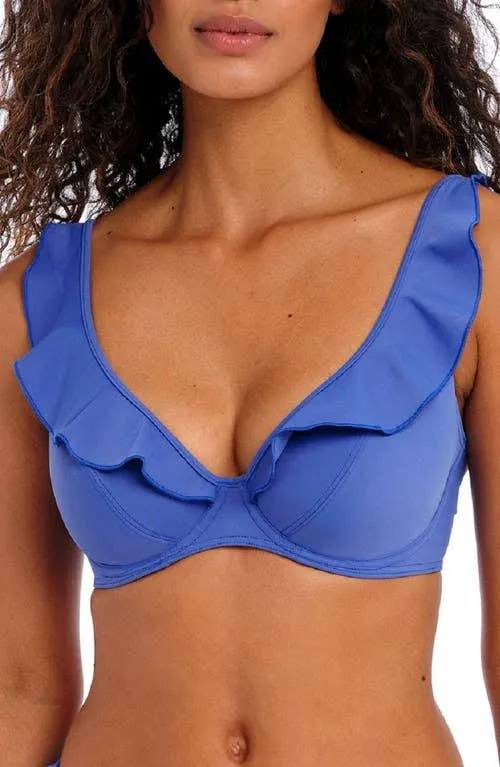 Freya Women's Jewel Cove Ruffled Bikini Top - AS7230 34DD Plain Azure