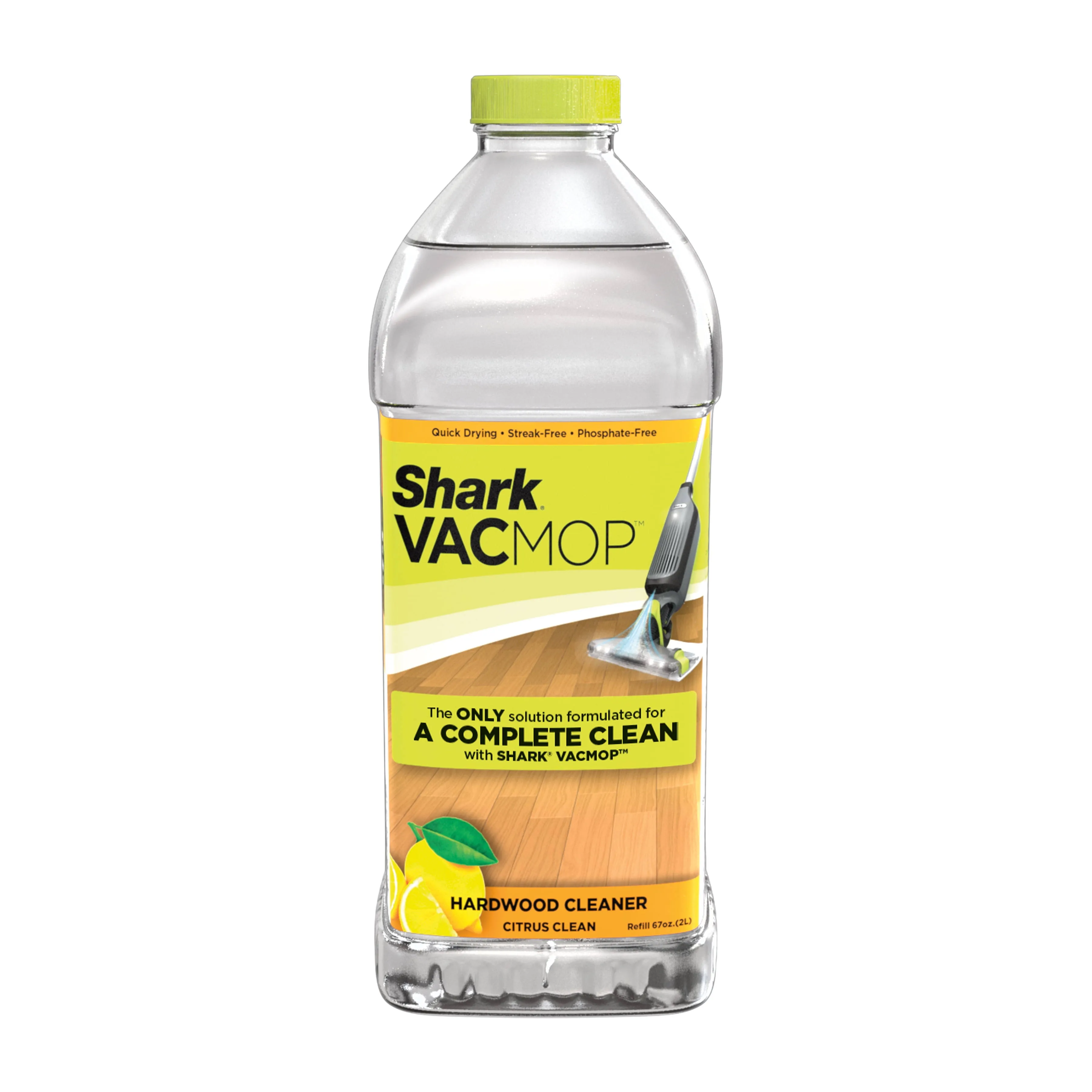 Shark VACMOP Hardwood Cleaner Refill 2 Liter Bottle, 2 Liters, Citrus Clean Scent VCW60, 2 Liters, 67.62 Fl Oz (Pack of 1)