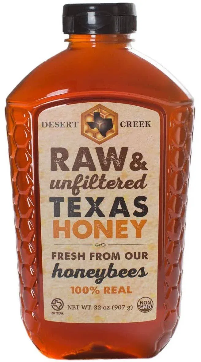 Desert Creek Honey Raw, Unfiltered, Unpasteurized Texas Honey, 2 lb