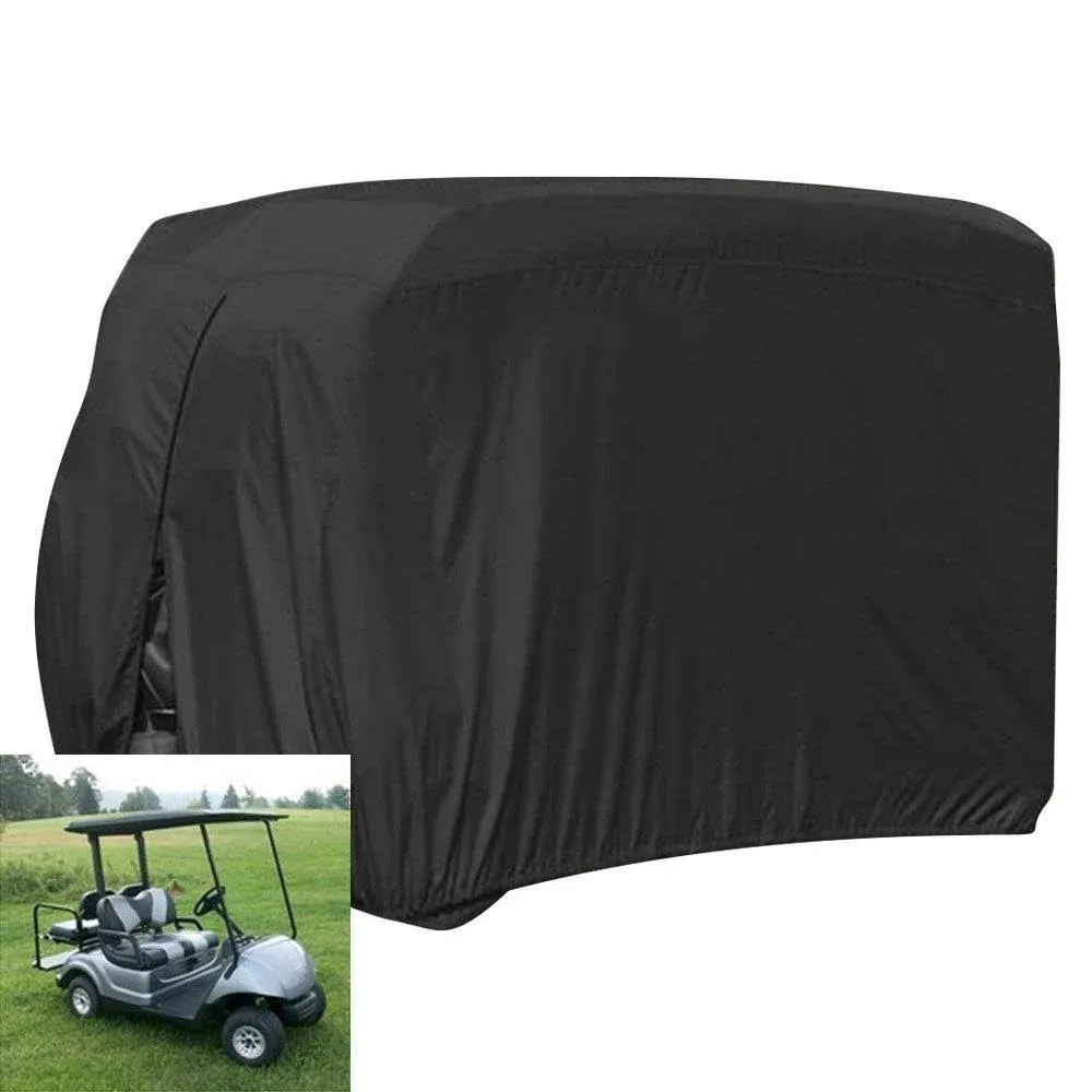 FLYMEI Golf Cart Cover Waterproof, 420D Fabric Universal Fits for Most Brand 2/2+2/4/4+2 Passengers Yamaha, Honda, Club Car, EZGO Golf Cart