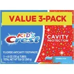 Crest Kids Toothpaste, Cavity Protection, Sparkle Fun, 4.6 oz, 3 Pack