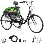 Adult Tricycle 26&#034; 7 Speed 3 Wheel Trike Bicycle Bike Cruise w/ Basket