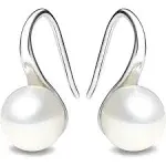 Sterling Silver White Freshwater Cultured Pearl Dangle Earrings