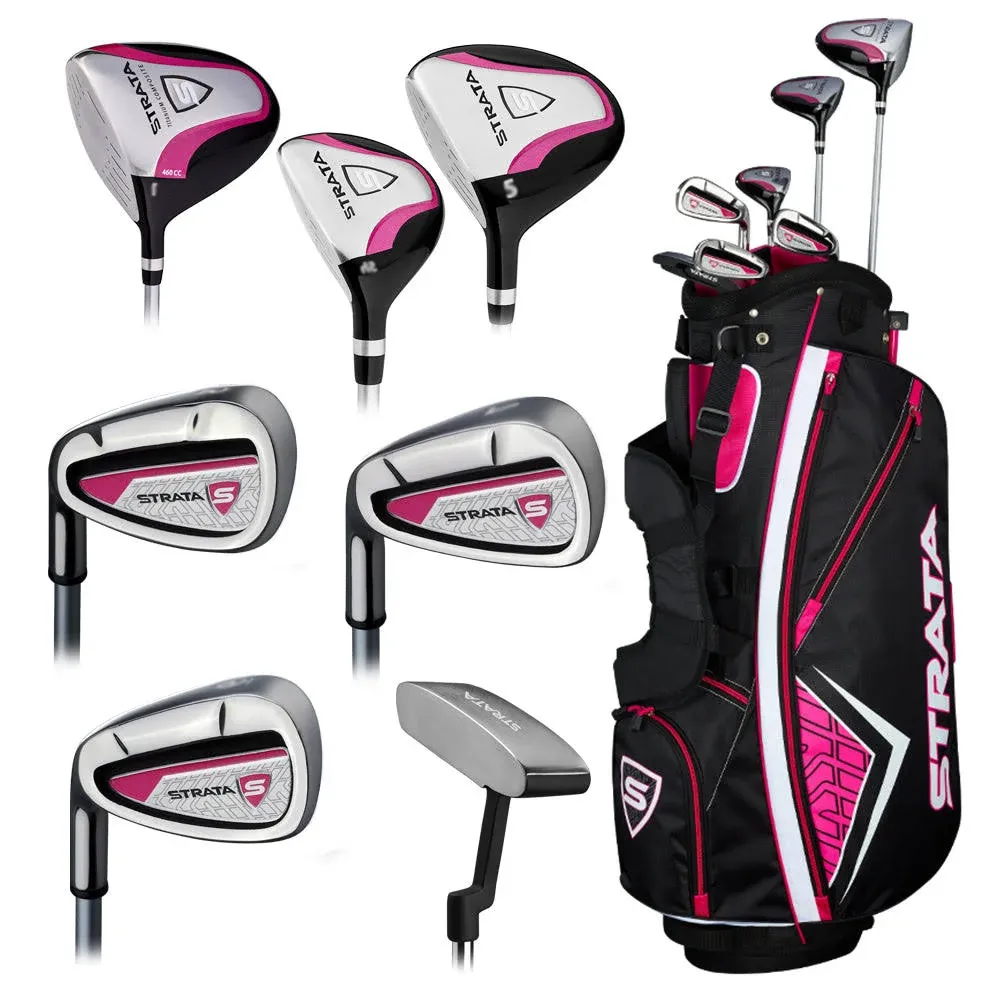 Callaway Strata RH 11 Piece Women&#039;s Pink Golf Club / Driver Complete Package Set