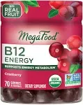 MegaFood B12 Energy Cranberry 70 Gummies