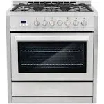 Cosmo COS-F965NF 36 in. Stainless Steel Dual Fuel Range with Convection Oven