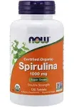 Now Foods - Certified Organic, Spirulina, 1000 mg, 120 Tablets