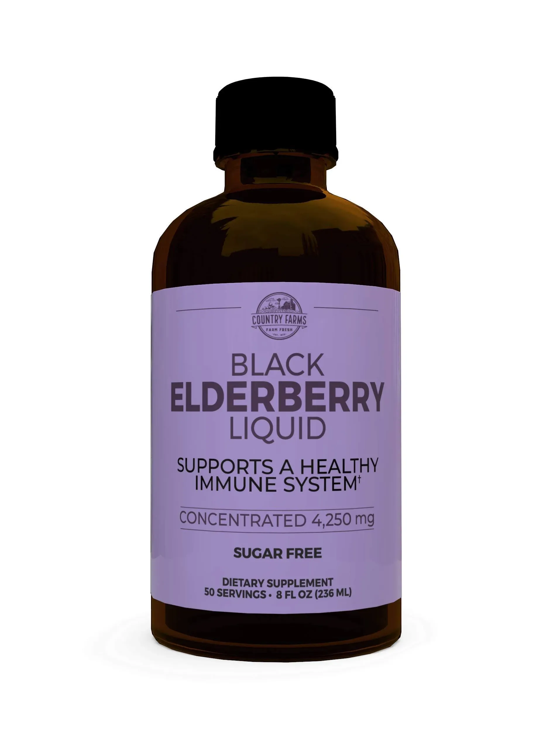 Buy Black Elderberry Liquid Sugar Free 8 Oz By Country Farms | Herbspro.com