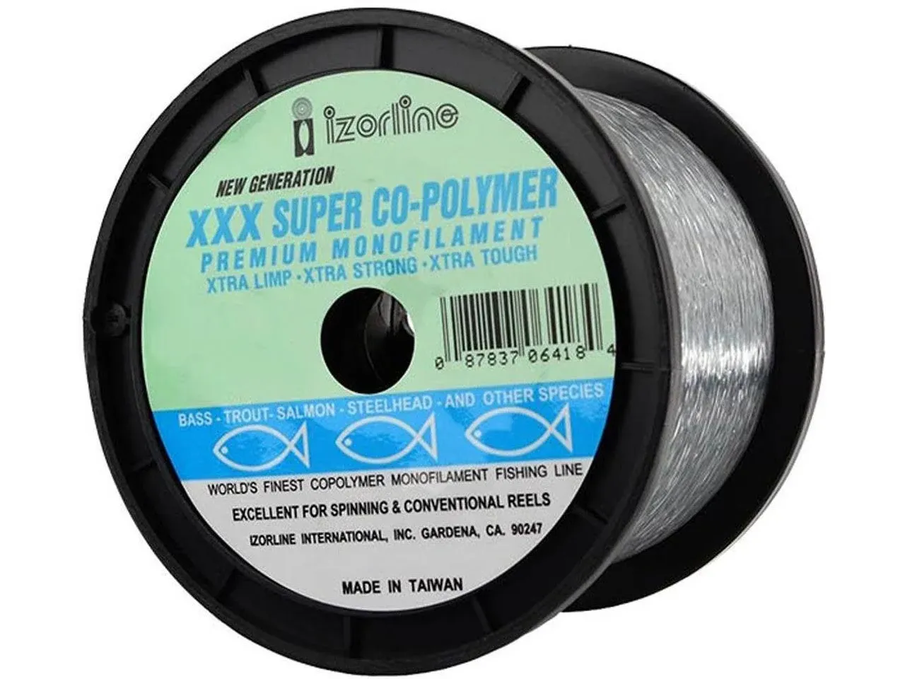 Izorline XXX Co-Polymer Monofilament Fishing Line 300 Yard Spool Color Smoke