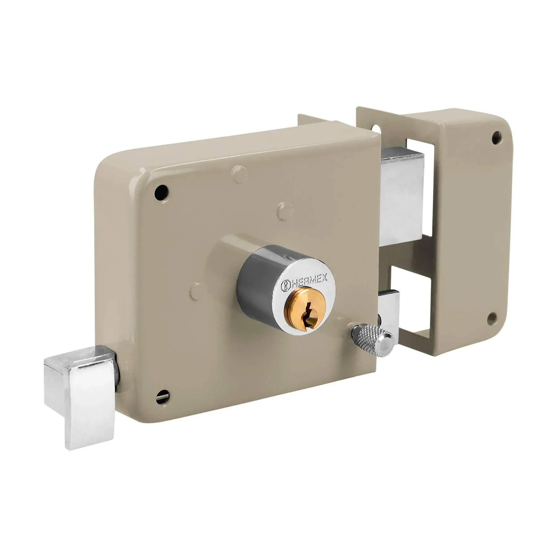 Truper 43583 / CS-70DB - Right Rim, Deadbolt Rim Door Lock Set, Standard Key