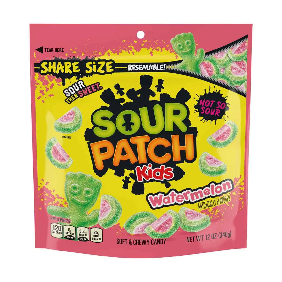 Sour Patch Kids Candy, Soft & Chewy, Watermelon, Share Size 12 oz