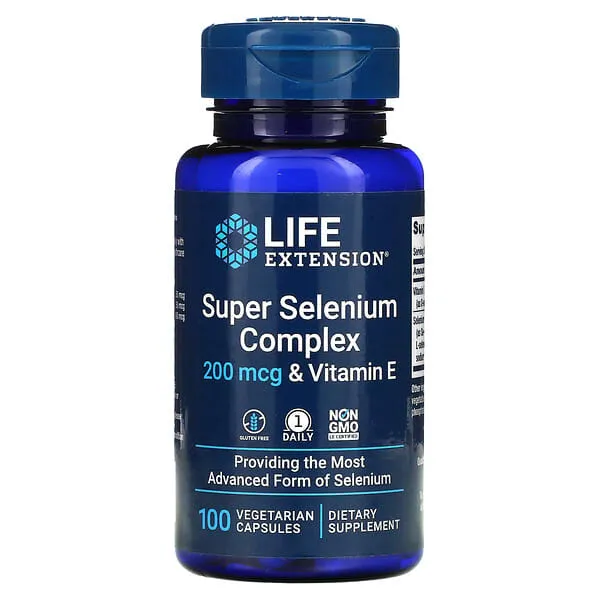 Life Extension Super Selenium Complex with Vitamin E – Cellular Health & Longevity Support – Gluten-Free, Non-GMO, Vegetarian –100 Capsules