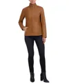 Cole Haan Women's Leather Wing Collar Jacket